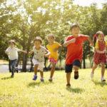 Kids running at Bible Camp